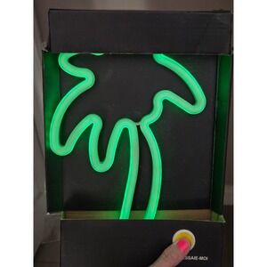 LED Neon Table Decor‎ Green Palm Tree Battery Operated Tropical Light